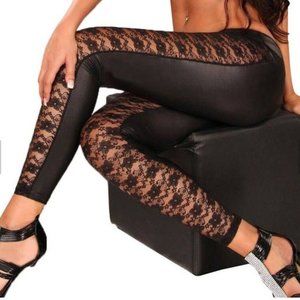 breathable faux leather leggings